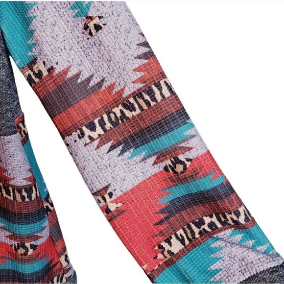 Fashion Express Tribal Western Full- Zip Long Sleeve Multicolored Jacket Sz M - Picture 5 of 10